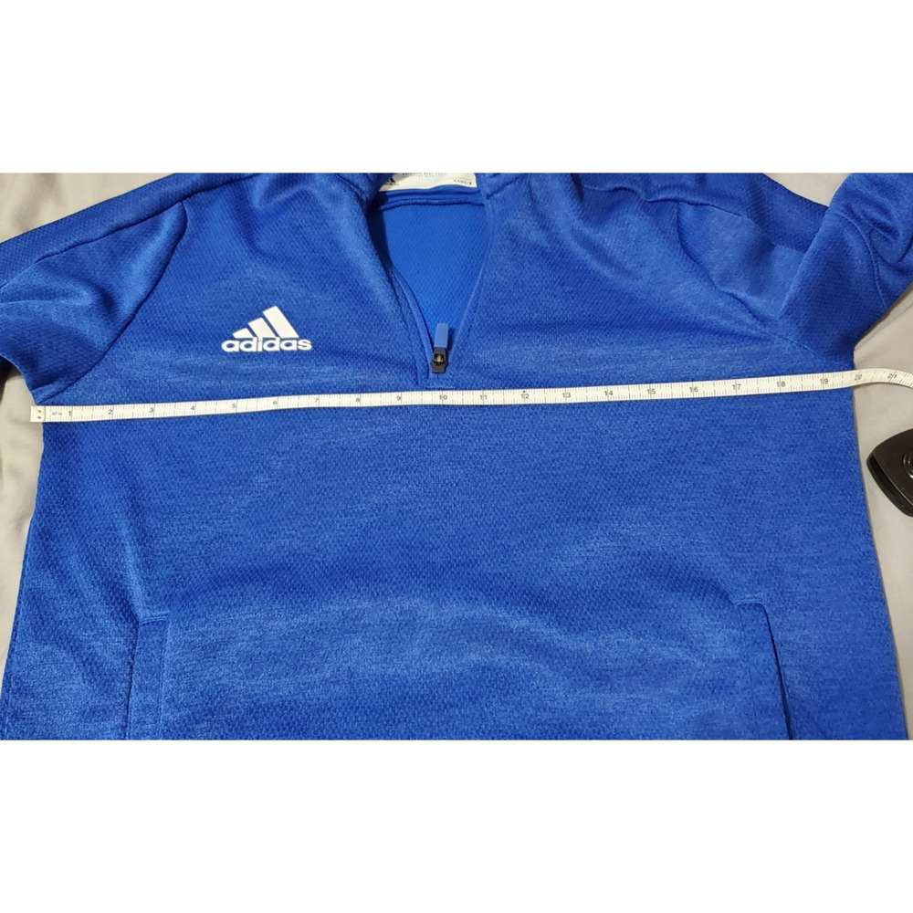 Adidas Men’s Quarter Zip Pullover Blue Athletic Training Top Size M - Picture 5 of 10